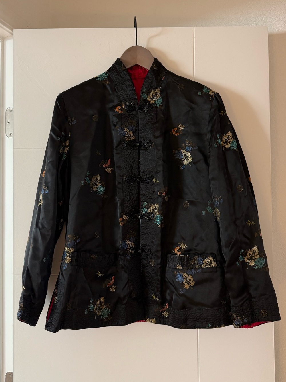 AMAZING Vintage 1940s Chinese Silk Mandarin Collar Jacket